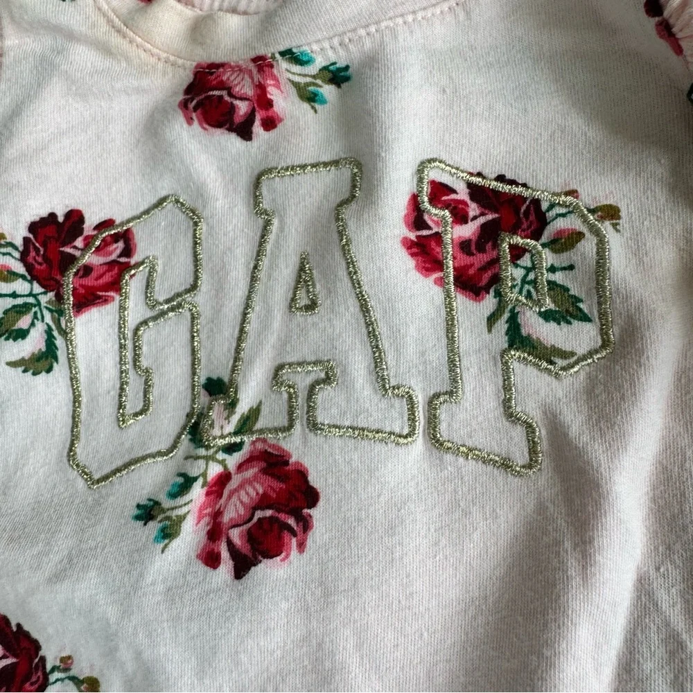 BabyGap Newborn Baby Girl Outfit Pink Floral One Piece Gold Cardigan Sweater